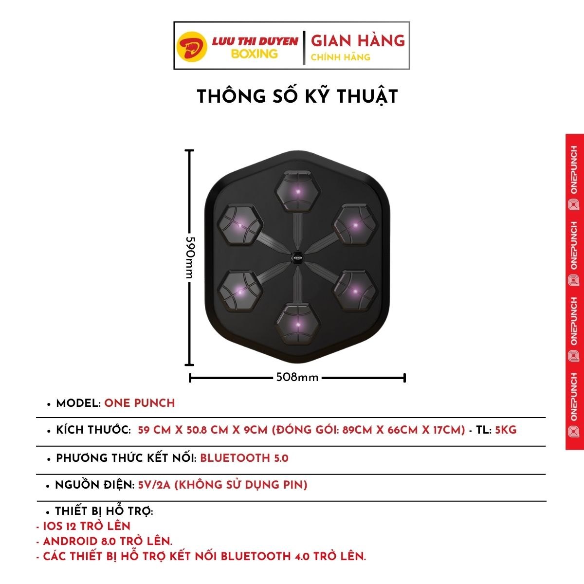 Máy tập boxing cảm biến âm nhạc Boxing Player - Onepunch