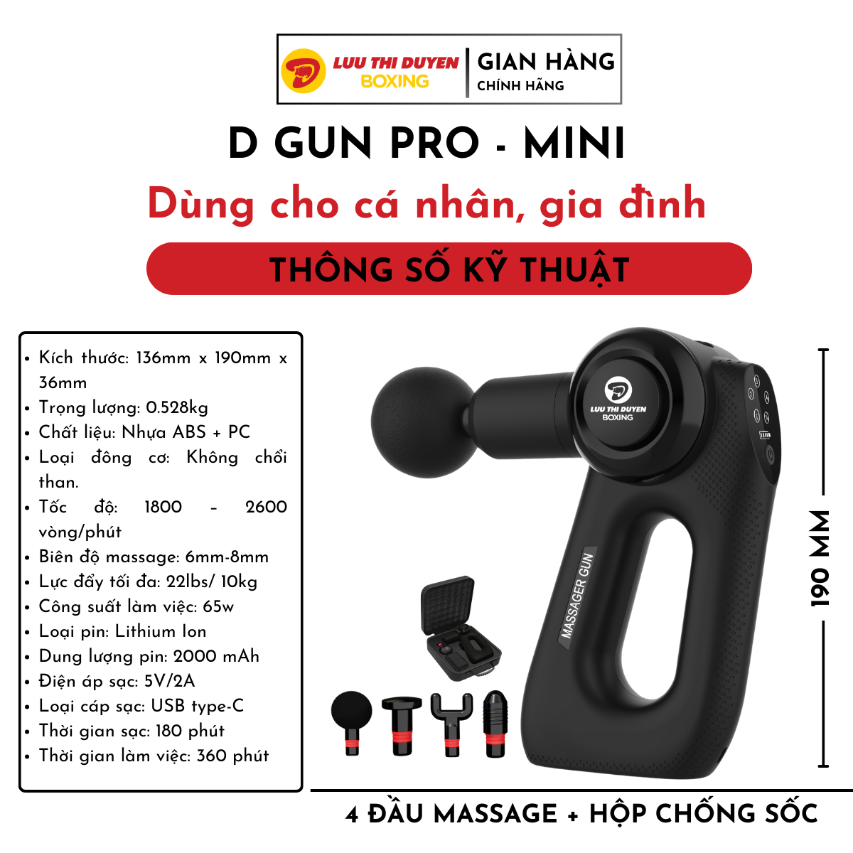 Máy massage cầm tay D GUN PRO