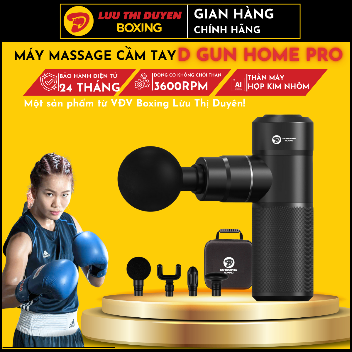 Máy Massage Cầm Tay Mini D GUN HOME PRO Hợp Kim Nhôm Cao Cấp