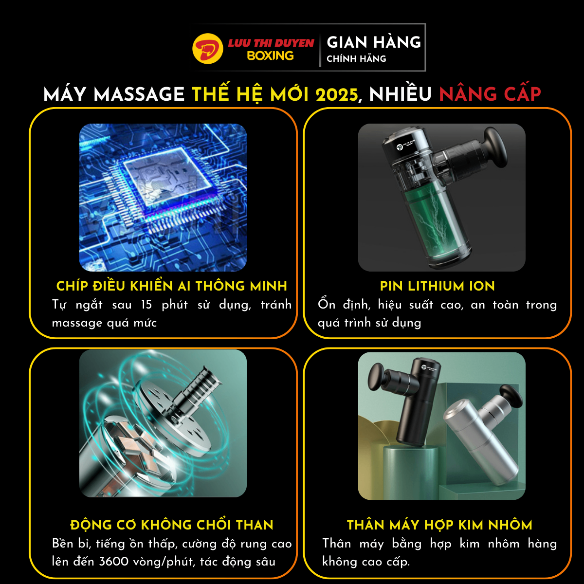 Máy Massage Cầm Tay Mini D GUN HOME PRO Hợp Kim Nhôm Cao Cấp