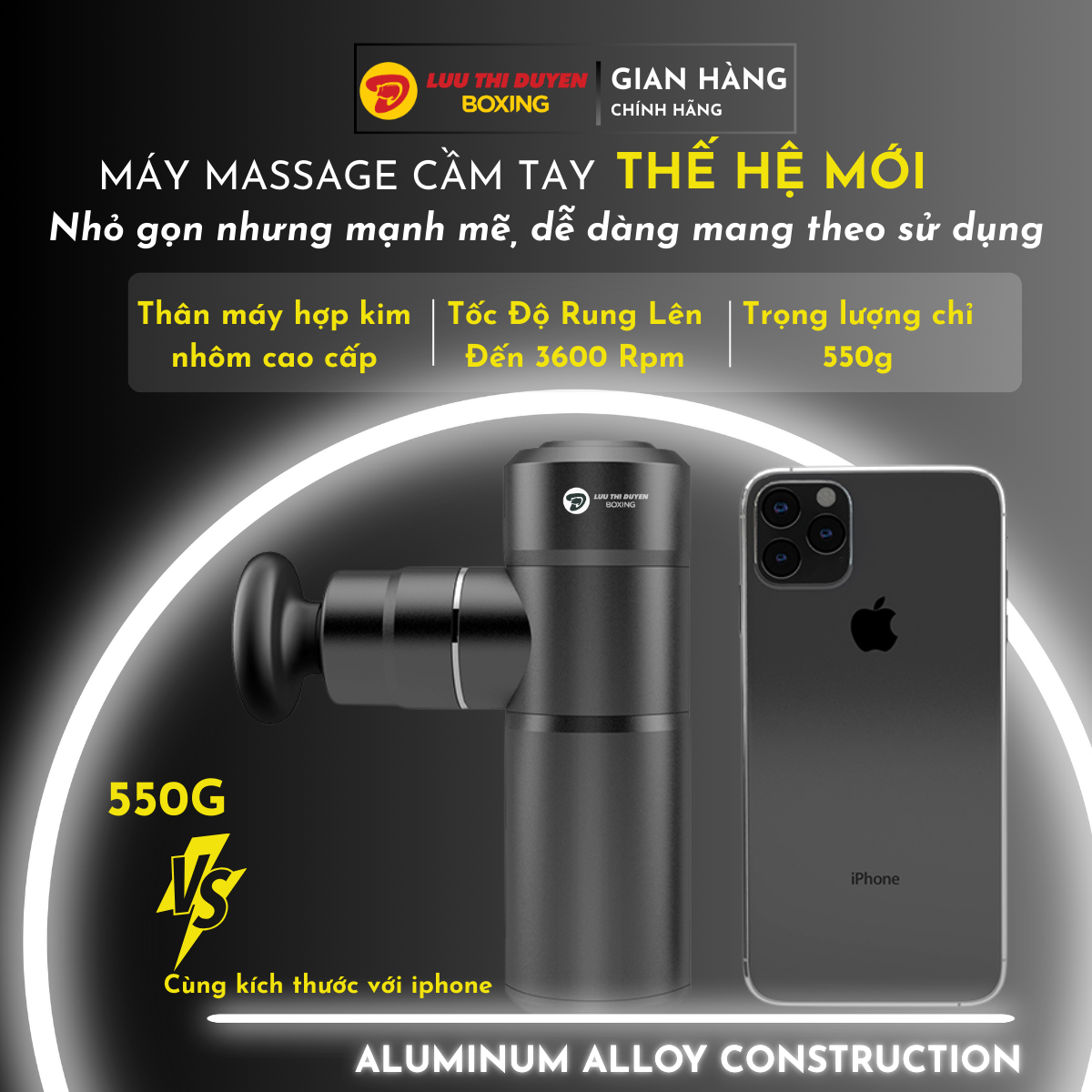 Máy Massage Cầm Tay Mini D GUN HOME PRO Hợp Kim Nhôm Cao Cấp