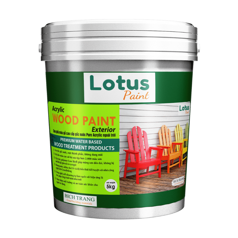 Sơn Phủ Màu Gỗ Ngoài Trời Cao Cấp Lotus Wood Paint – Exterior