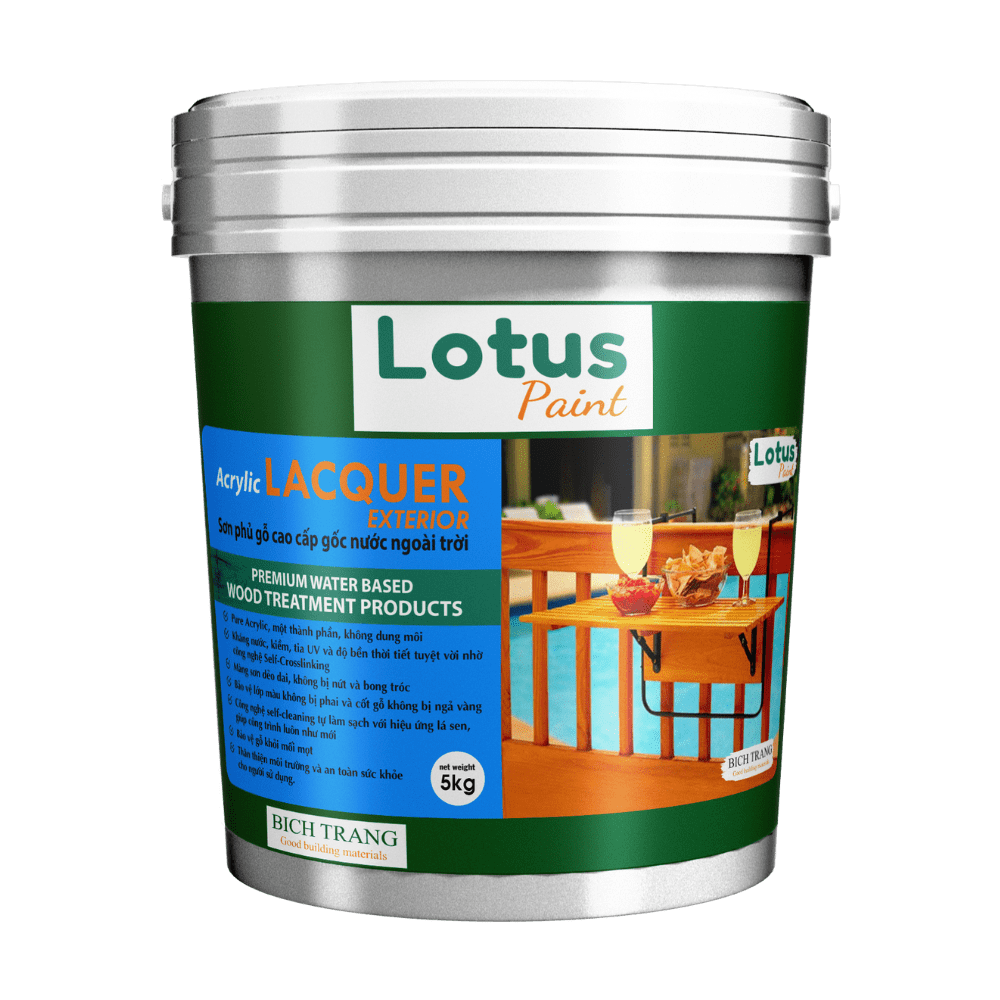 Sơn Phủ Bóng Ngoài Trời Lotus Acrylic Lacquer – Exterior 5 kg