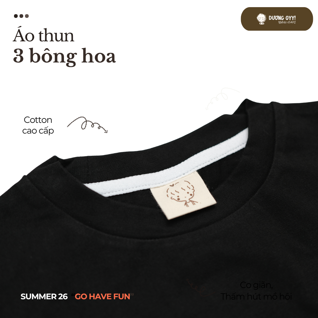 SS26 Áo thun 3 BÔNG HOA D010426237