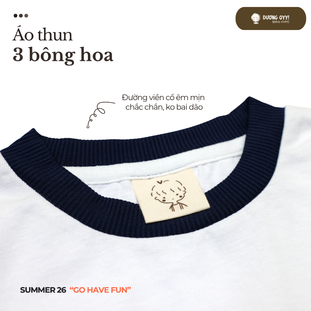 SS26 Áo thun 3 BÔNG HOA D010426237
