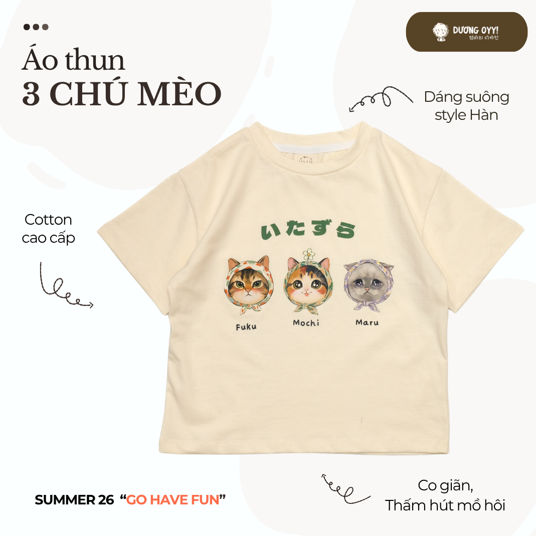 SS26 Áo thun 3 CON MÈO D010426236