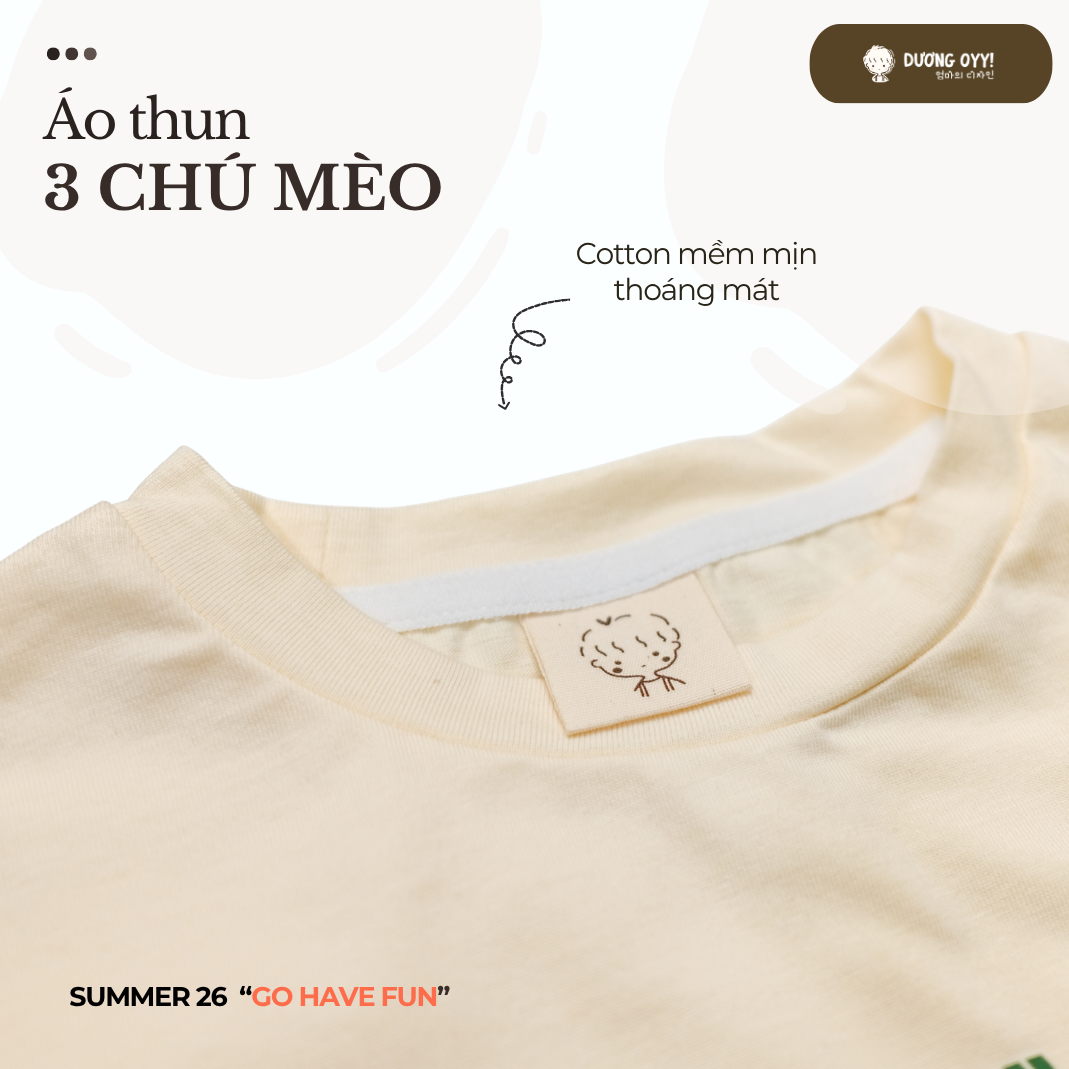 SS26 Áo thun 3 CON MÈO D010426236