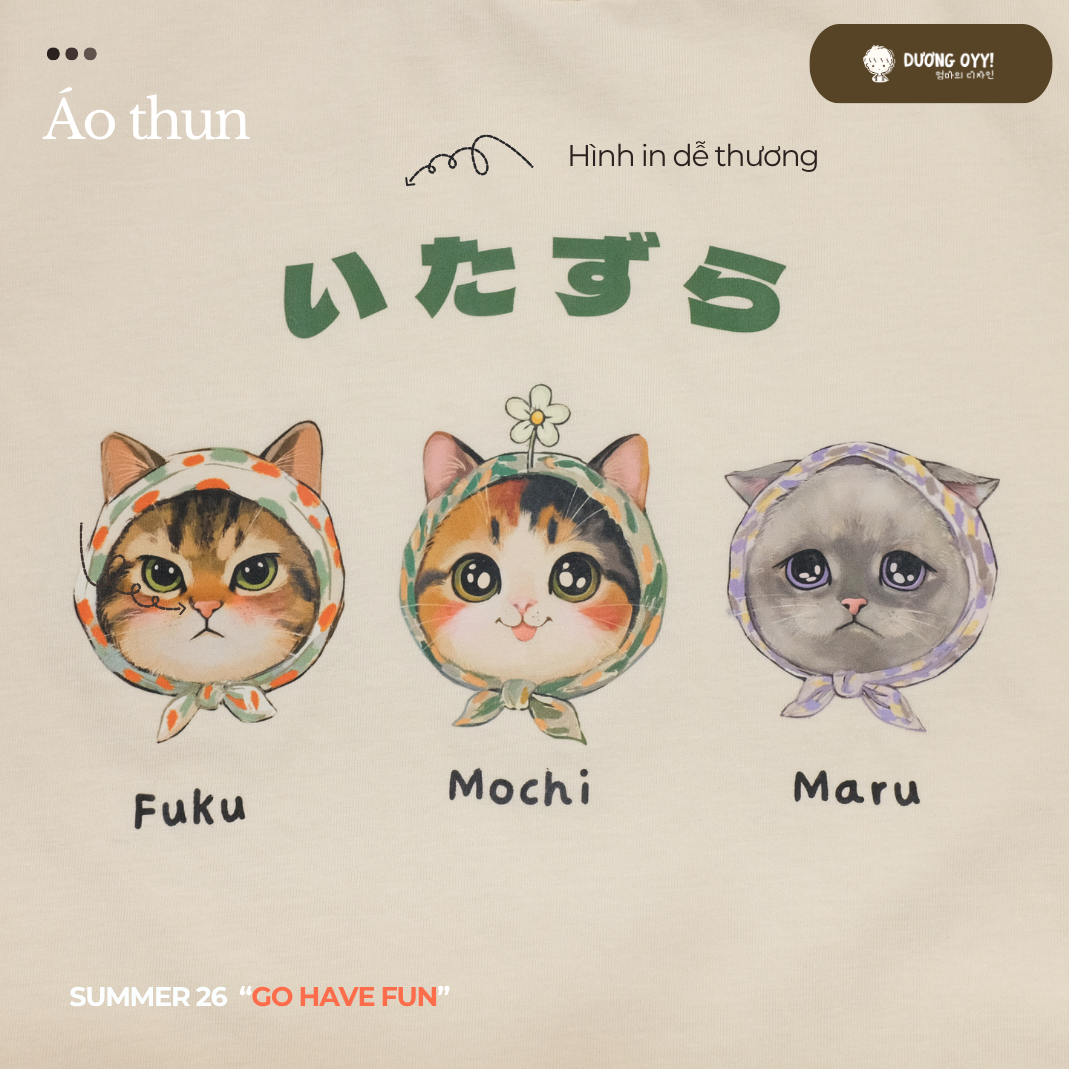 SS26 Áo thun 3 CON MÈO D010426236
