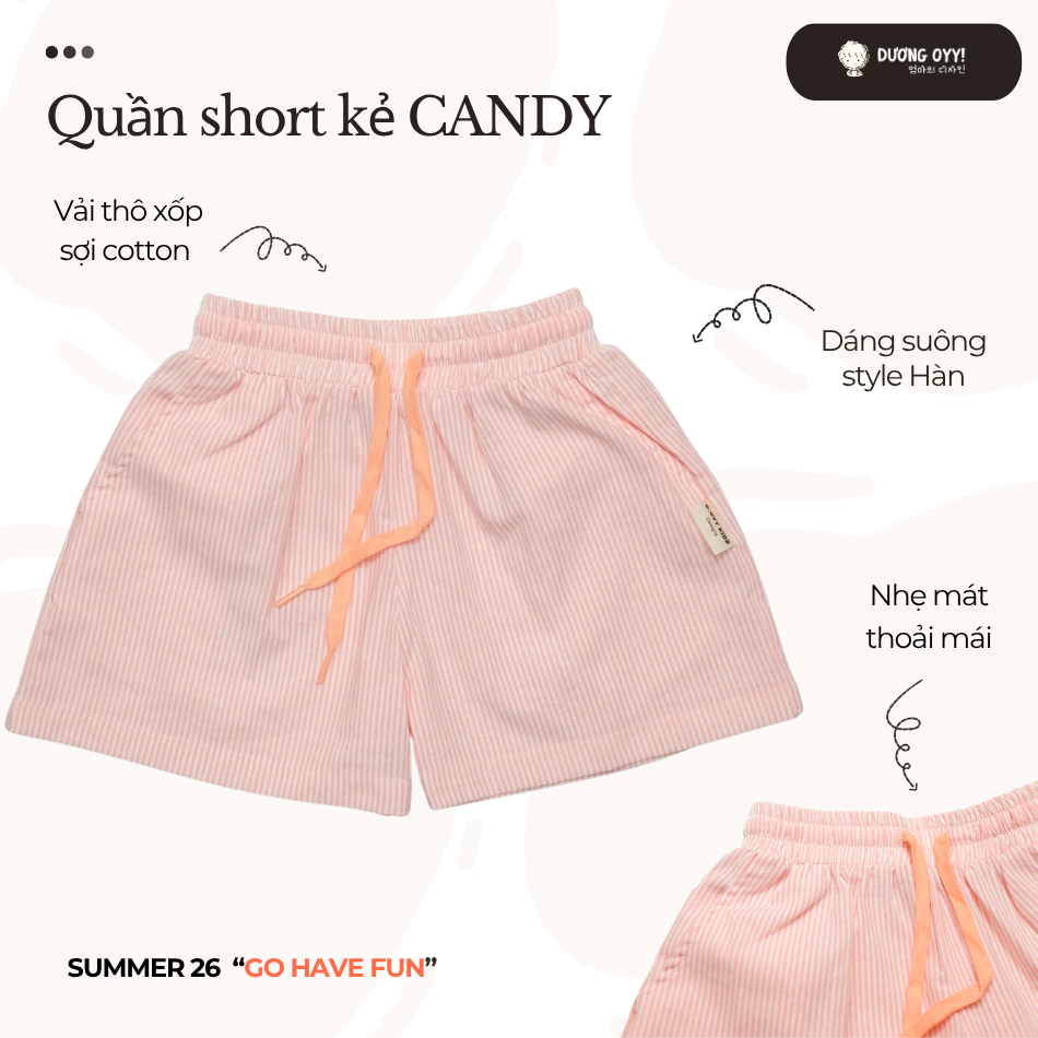 SS26 Quần short kẻ CANDY D010426245