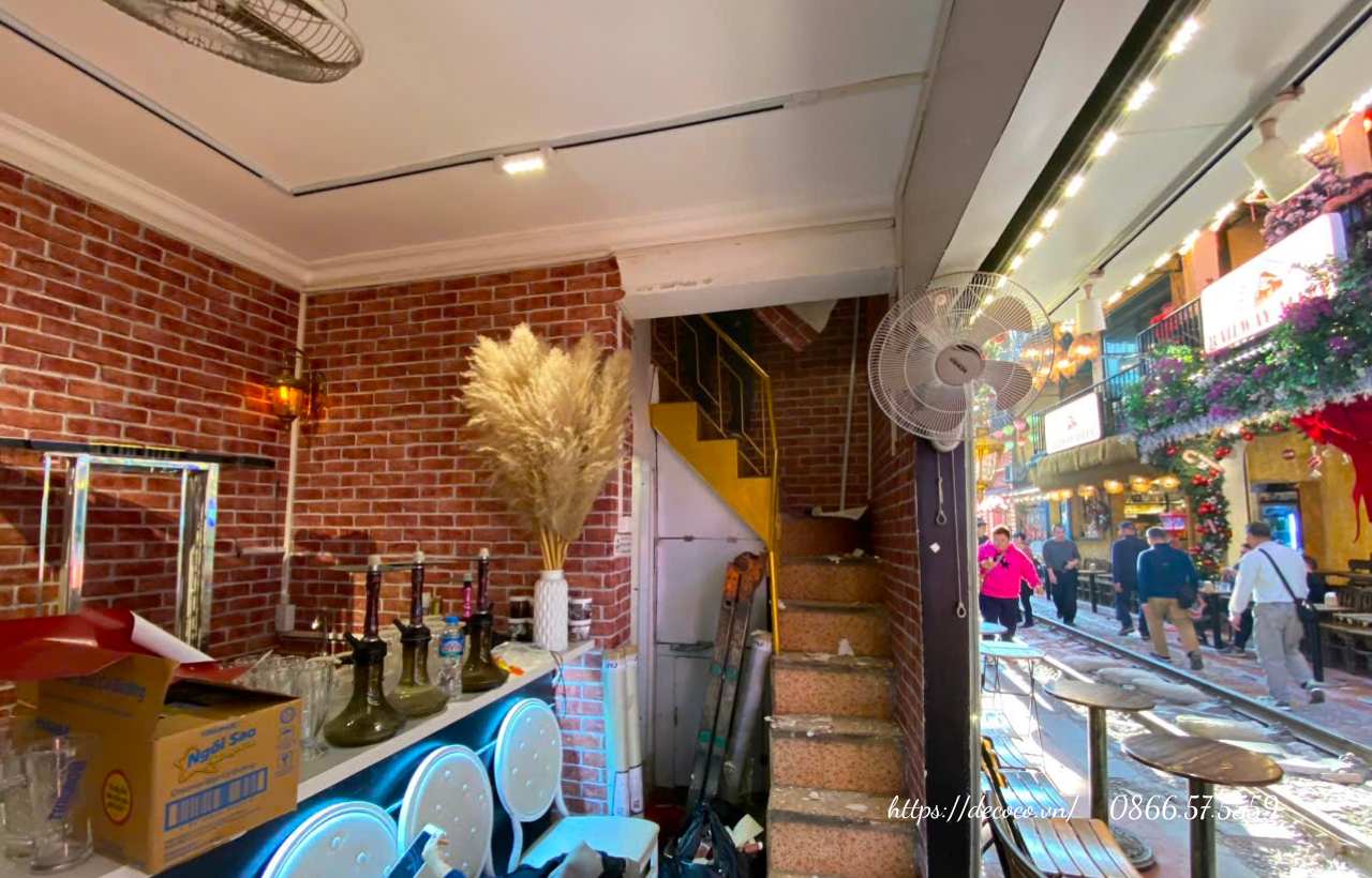 Brick wallpaper installation for a creative office in Hoan Kiem, Hanoi