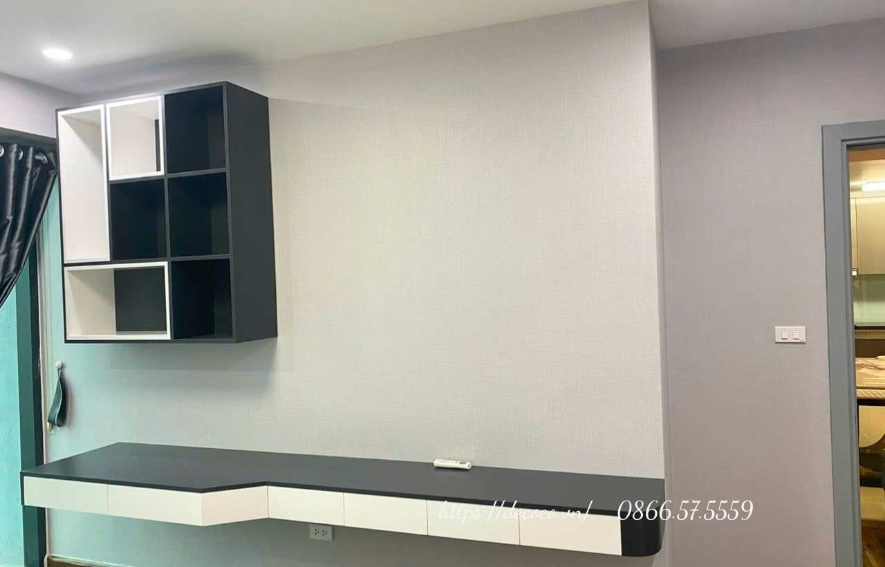 Neutral wallpaper for modern apartment interior in Ho Chi Minh City