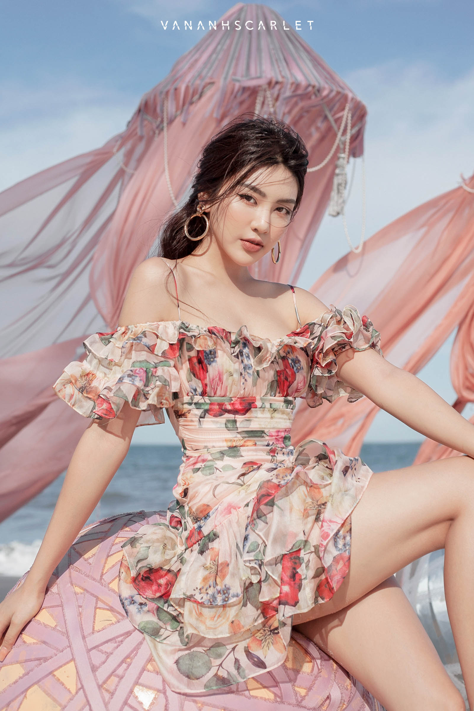 Sét áo chân váy tầng hồng cánh sen | Shopee Việt Nam