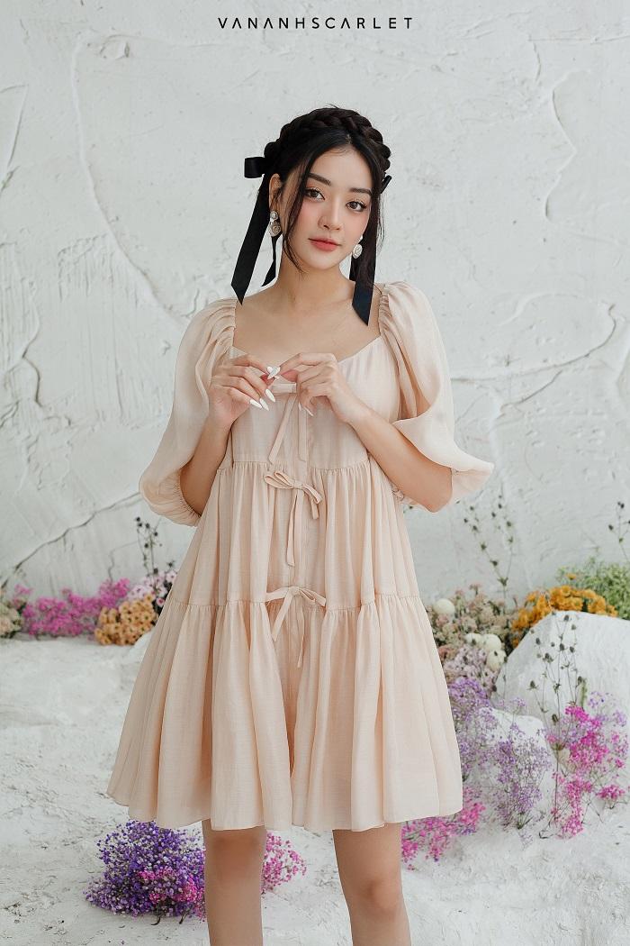 ĐẦM BABYDOLL ĐỎ ĐÔ CỔ NƠ - Đầm, váy nữ | ThờiTrangNữ.vn