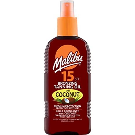 Malibu bronzing tanning oil spf 15