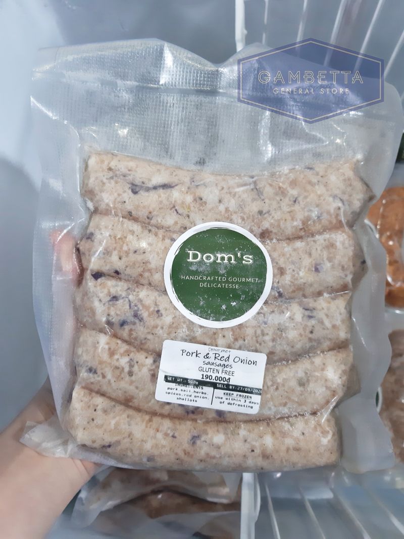 Dom's Pork & Red Onion/ Xúc Xích Thịt lợn nhân hành tím 500g