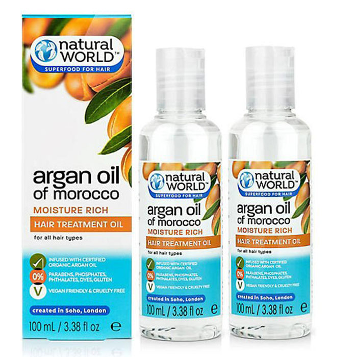 Natural World Argan Oil of Morocco Hair Treatment Oil 100ml