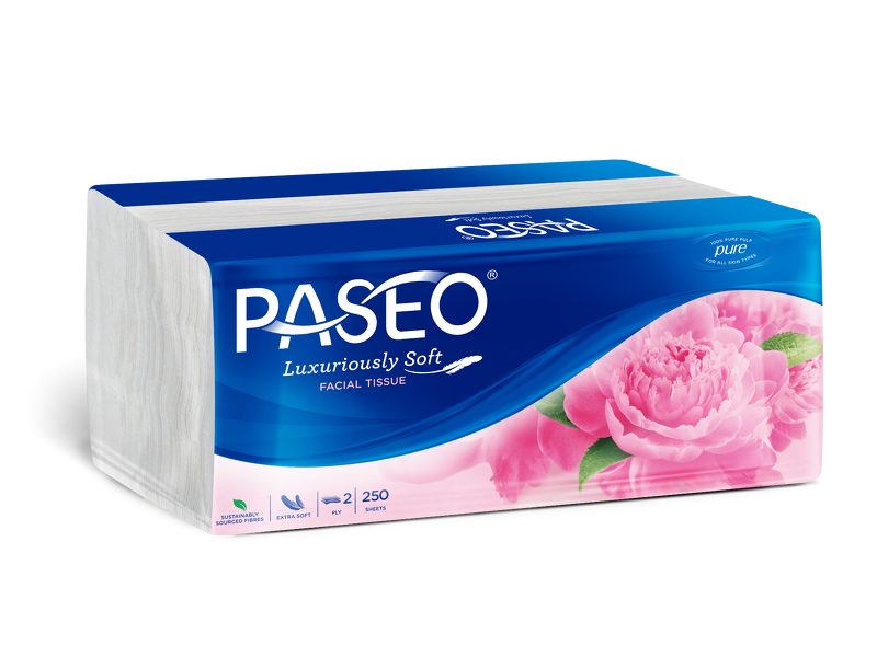 Paseo Luxuriously Soft Facial Tissue 250 pieces