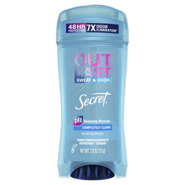 Secret Out Last Sweat & Odor Completely Clean 48H Clear Gel 2.6oz/73g