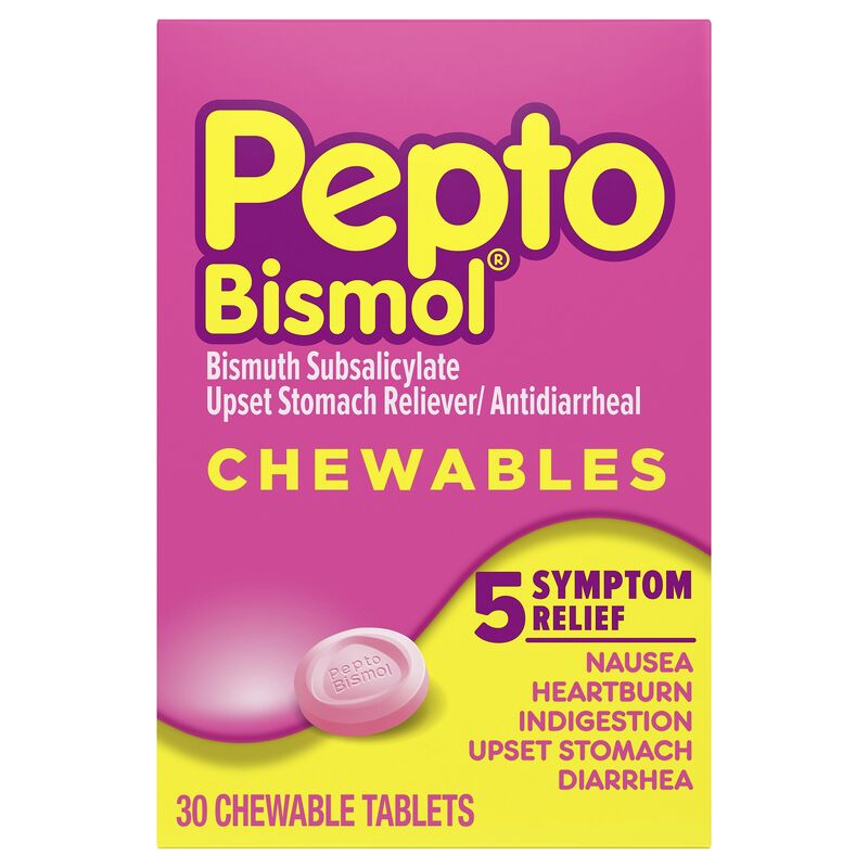 Pepto Bismol 5 Sympton Stomatch Relief Chewable Original Flavor 30ct