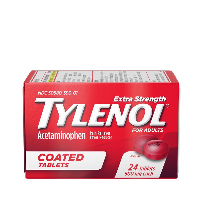 Tylenol Extra Strength Coated Tablets 500mg 24 tablets