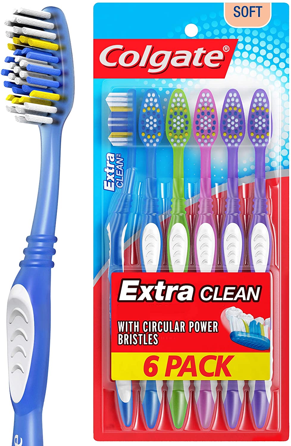 Colgate Extra Clean Toothbrush 6 value pack