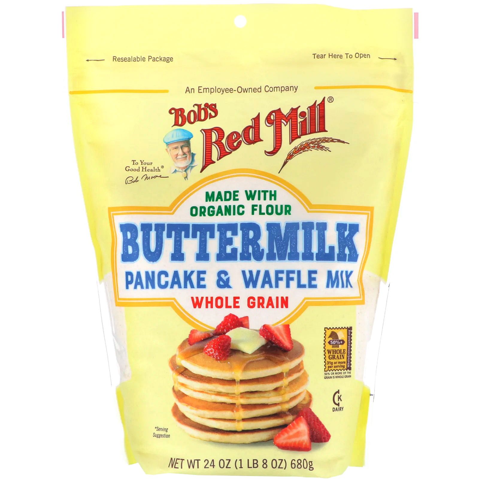 Bob's red Mill ButterMilk Pancake and Waffle Mix Whole Grain 680g