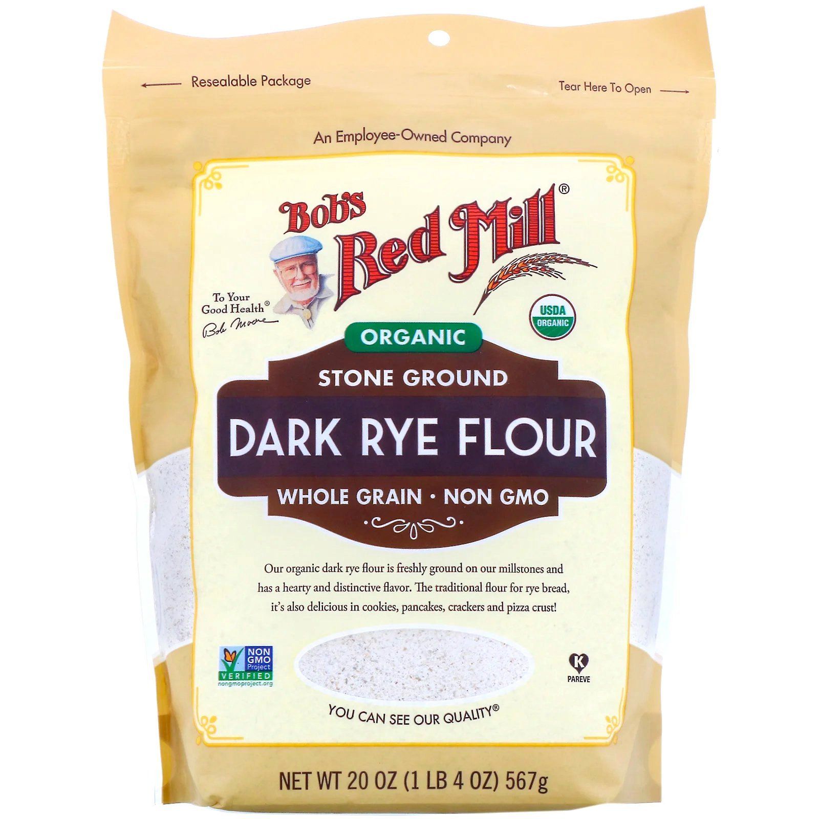 Bob's Red Mill Organic Stone Ground Dark Rye Flour 567g