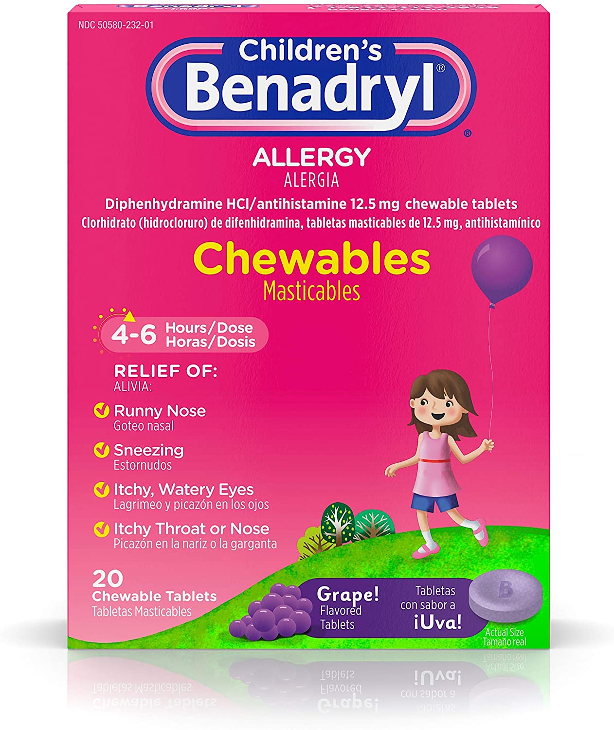 Children's Benadryl Allergy Chewables 20 tablets