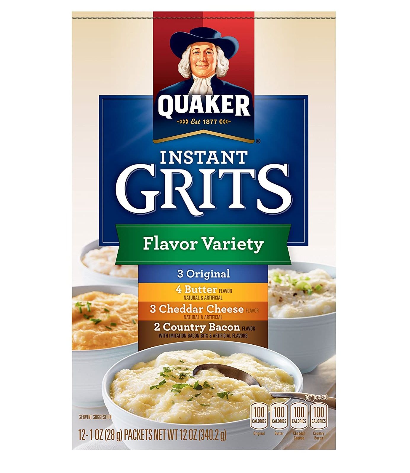 Quaker Instant Grits Flavor Variety 12 packs