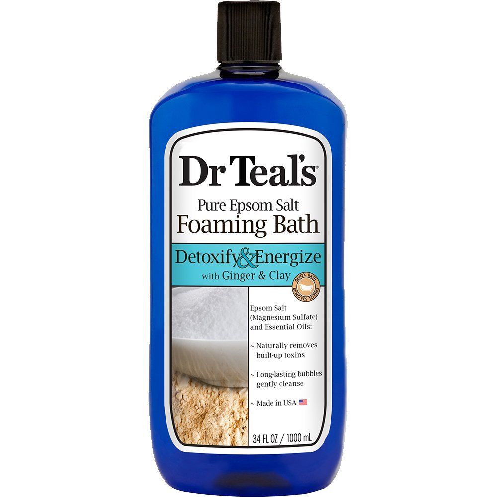 Dr Teal's Foaming Bath with pure Epsom Salt Detoxify and Energize 1L