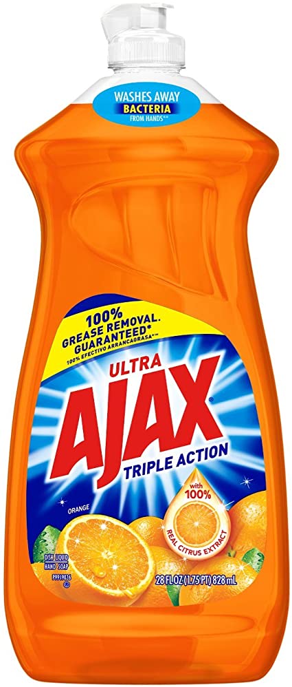 Nước rửa bát Ajax Ultra Dish Liquid Orange Triple Action 828 ml