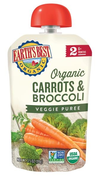 Earth's Best Organic Carrots & Broccoli Veggie Puree 6 months 99g