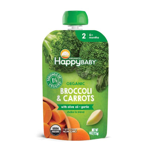 Happy baby Organic Broccoli & Carrots puree 6months 113g