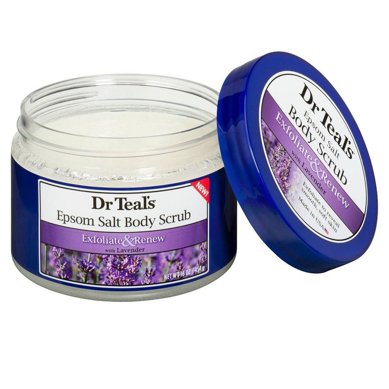 Dr Teal's Epsom Salt Body Scrub Exfoliate & Renew with Lavender 454g