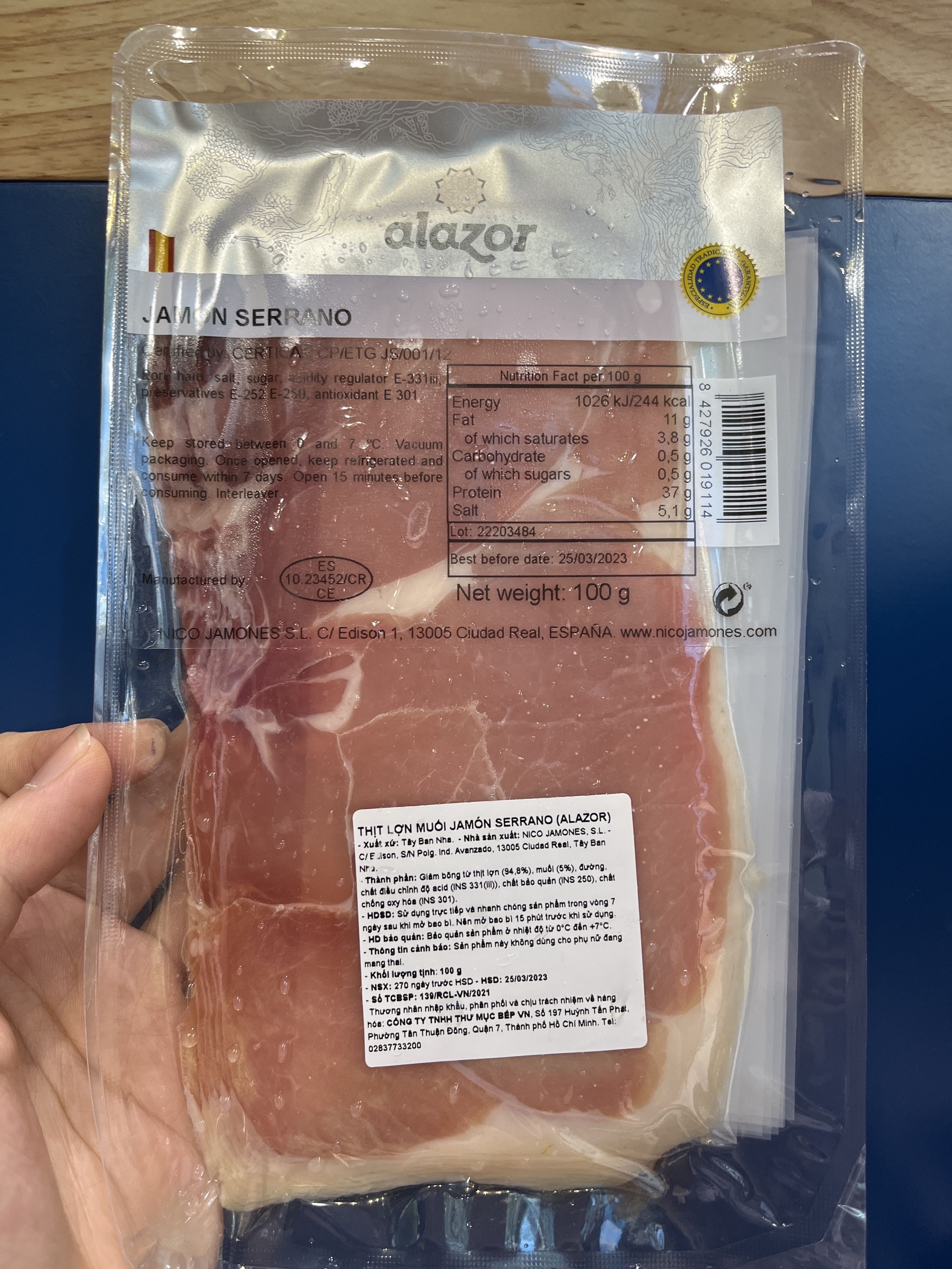 Thịt Lợn Muối Alazor Jamon Serrano Sliced 100g