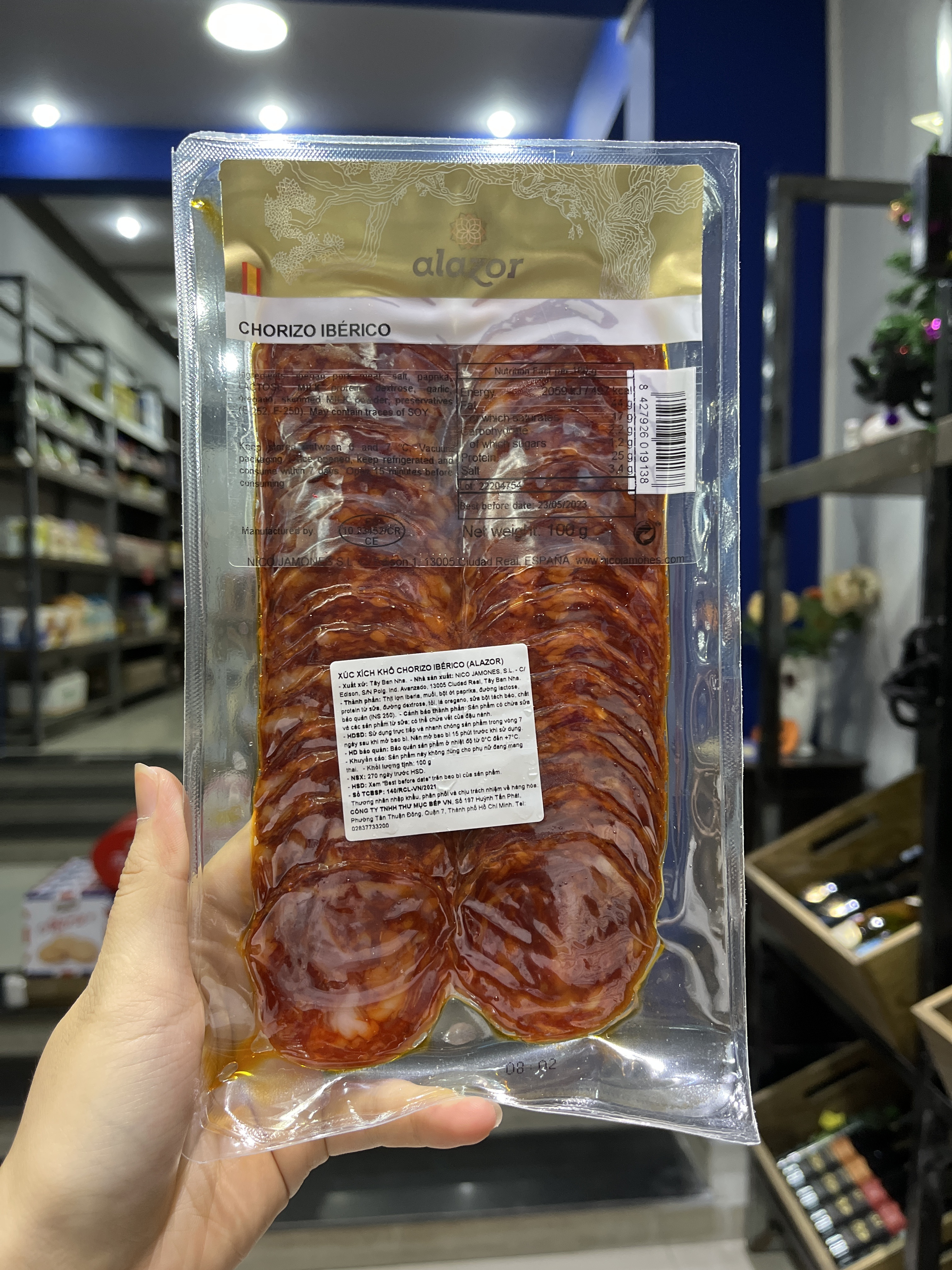 Alazor Chorizo Iberico Sliced 100g