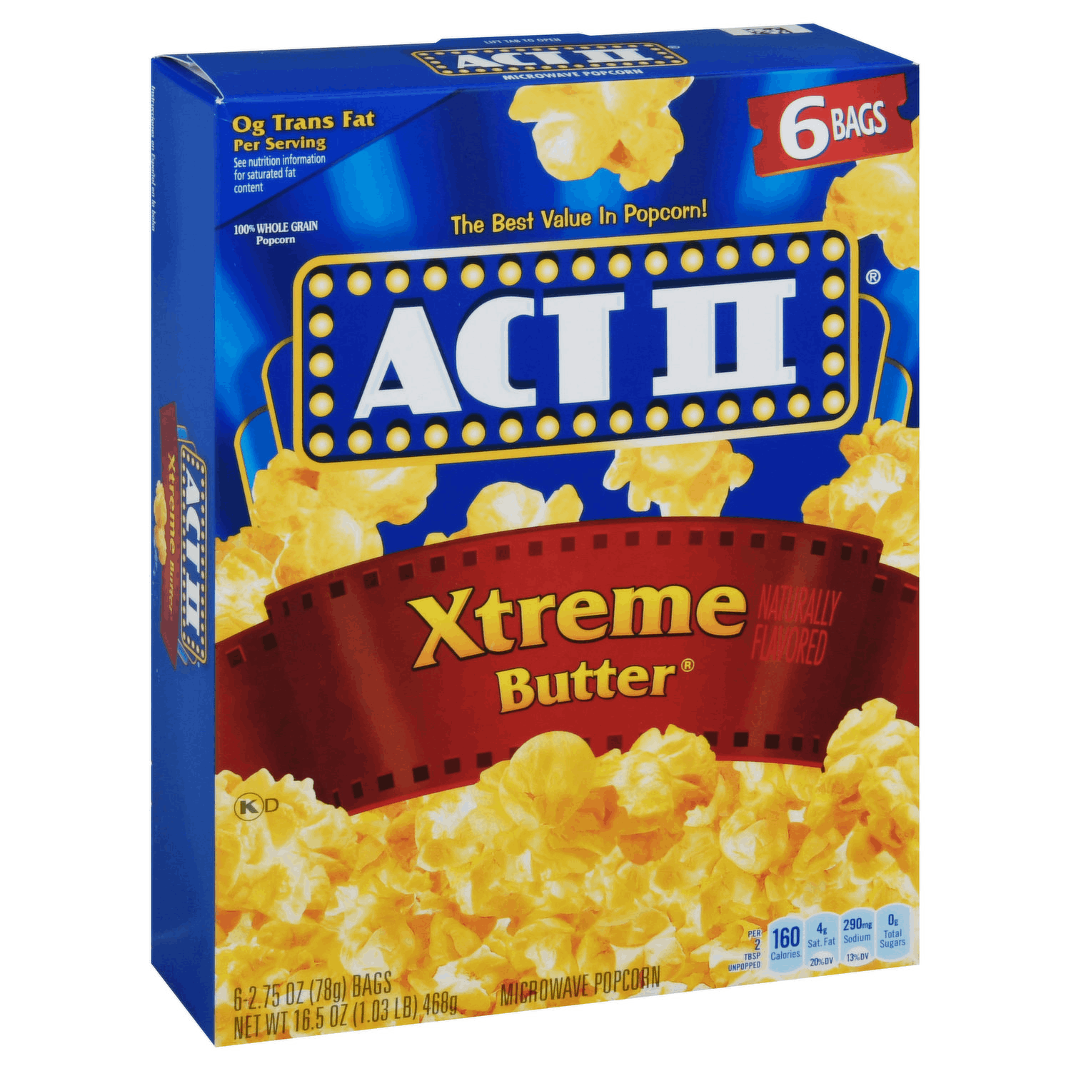 Act II Microwave Popcorn Xtreme Butter 468g