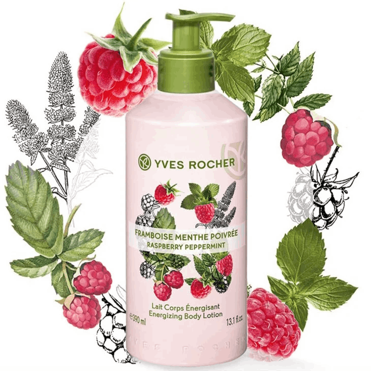 Yves Rocher Kem Dưỡng Thể Raspberry Peppermint Body Lotion 390ml