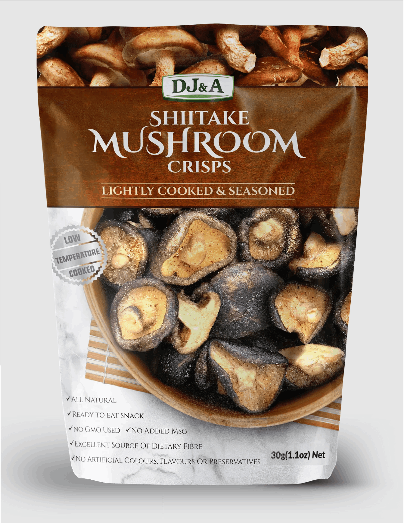 DJ&A Shiitake Mushroom Crisps Nấm Sấy Giòn 30g