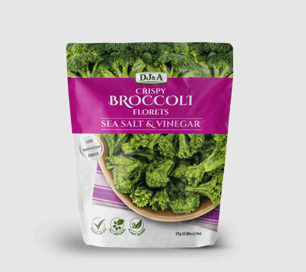 DJ& A Crispy Broccoli Florets Sea Salt & Vinegar Bông Cải Xanh Sấy Giòn 25g