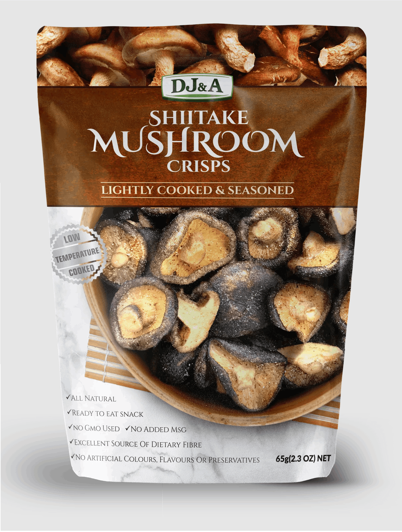 DJ&A Shiitake Mushroom Crisps Nấm Sấy Giòn 65g