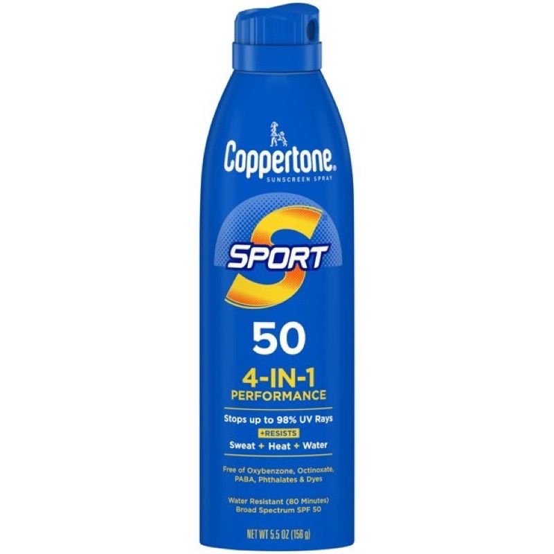 Coppertone Sunscreen Spray  Sport SPF 50 4 in 1 Performance 156g