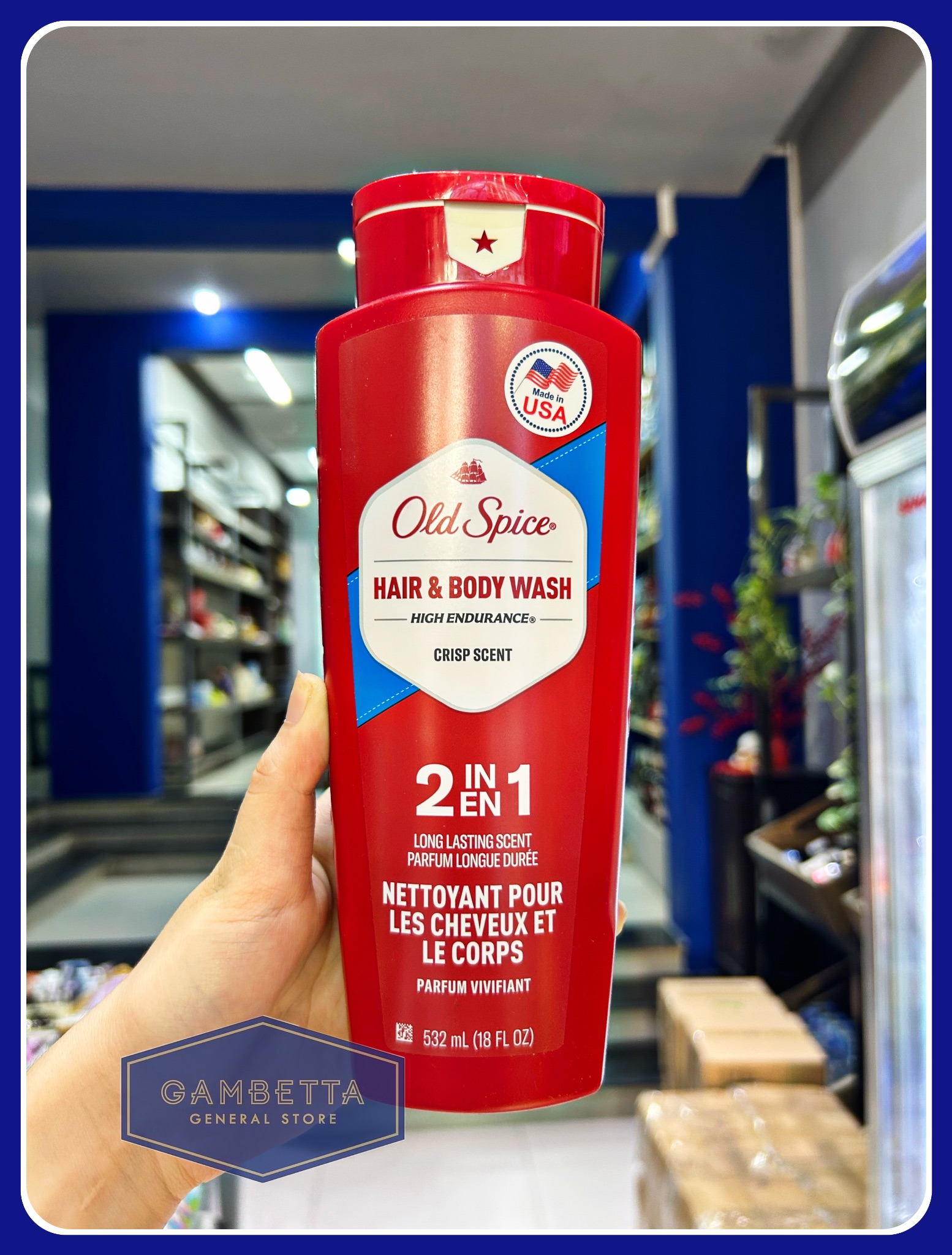 Sữa Tắm Gội 2 trong 1 Old Spice Hair & Body Wash High Endurance Crisp Scent 532ml