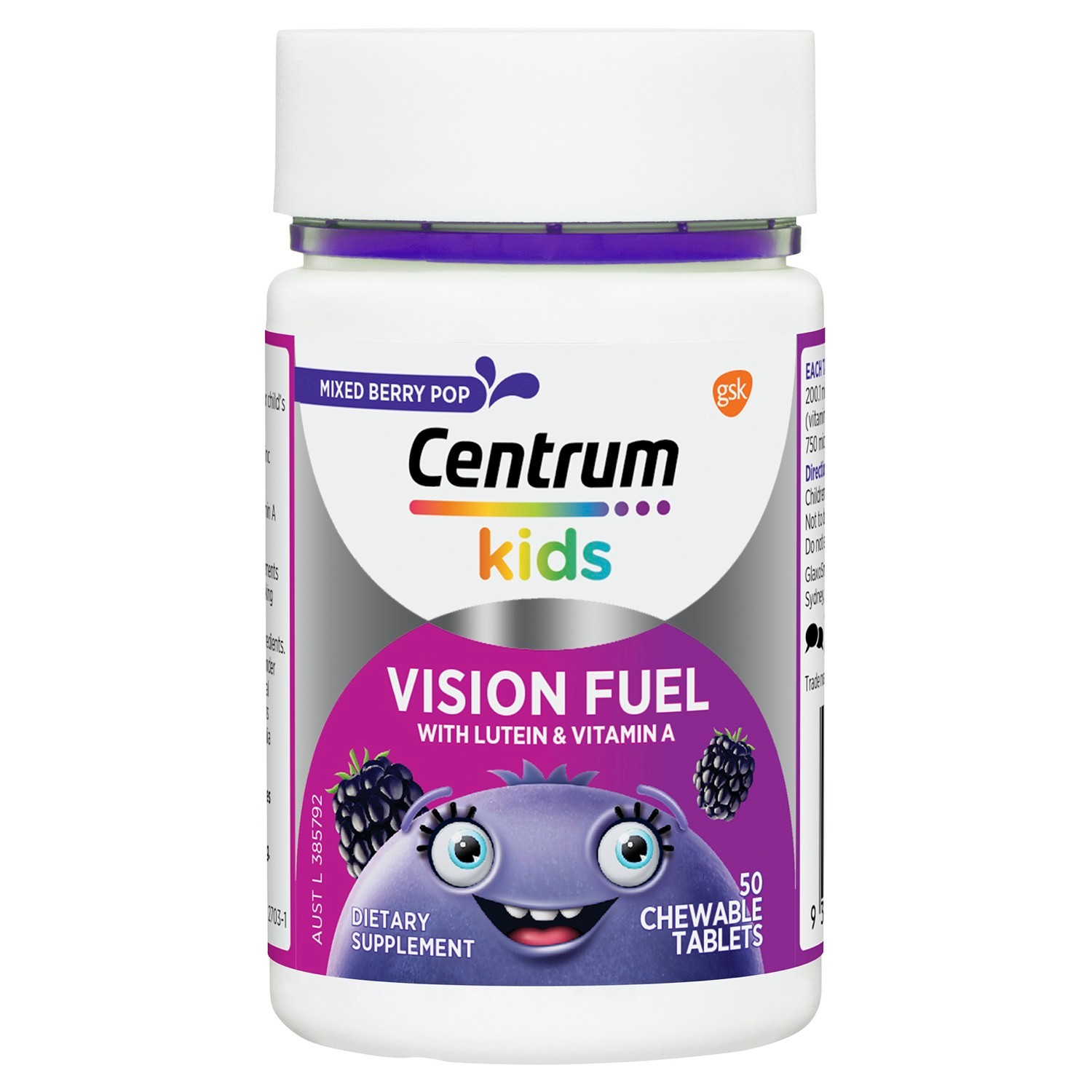 Centrum Kids Vision Fuel With Lutein & Vitamin A 50 Chewable Tablets