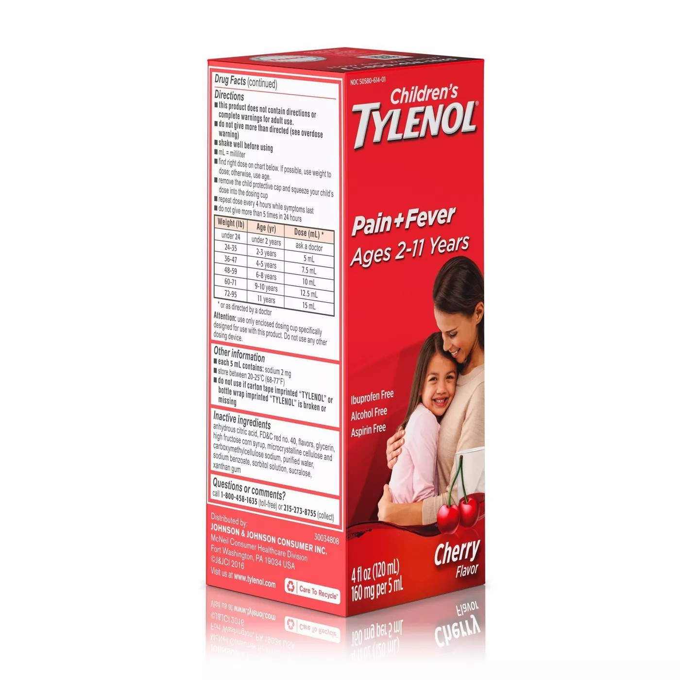 Children's Tylenol Pain + Fever 2-11 Years Cherry Flavor 120ml