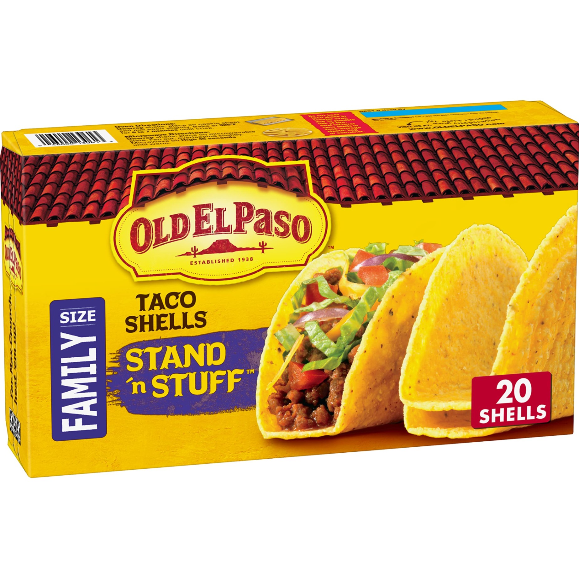 Old ElPaso Stand 'n Stuff 20 taco Shells Family Size