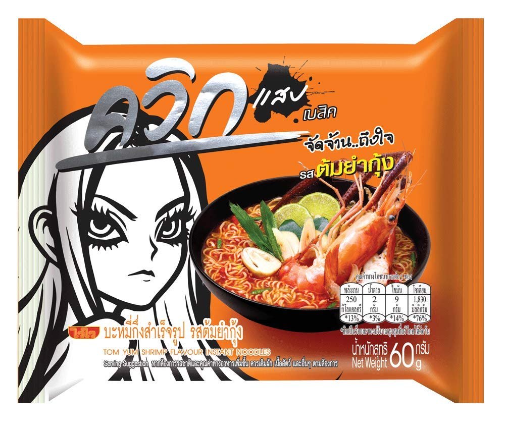 Wai Wai Tom Yum Shrimp Flavor Instant Noodles 60g