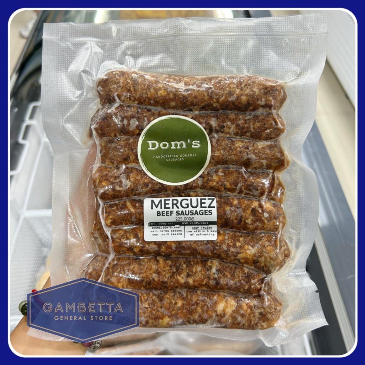 Dom's Sausage Merguez Beef 500g