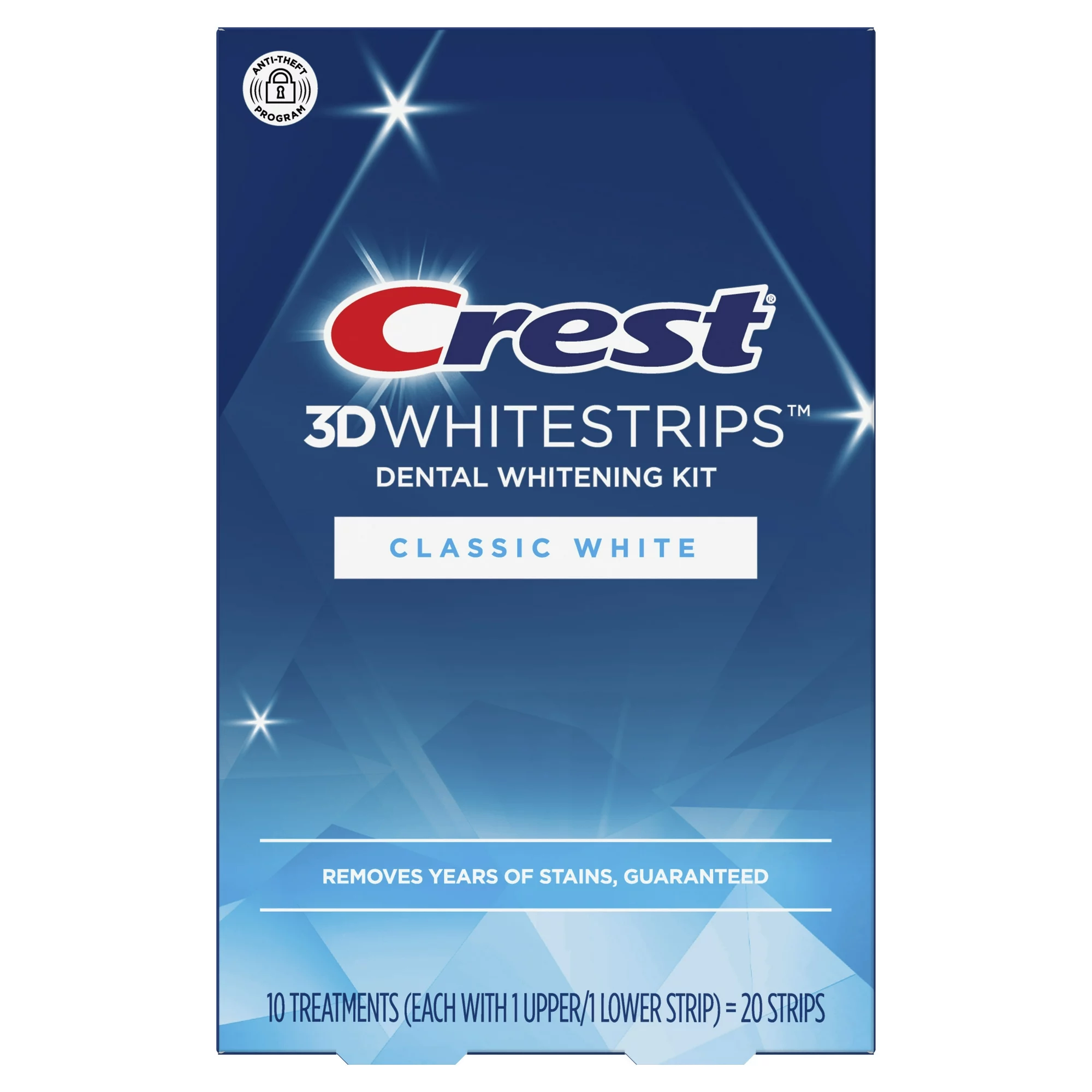 Crest 3D Whitestrips Dental Whitening Kit Classic White 10 treatment 20 strips