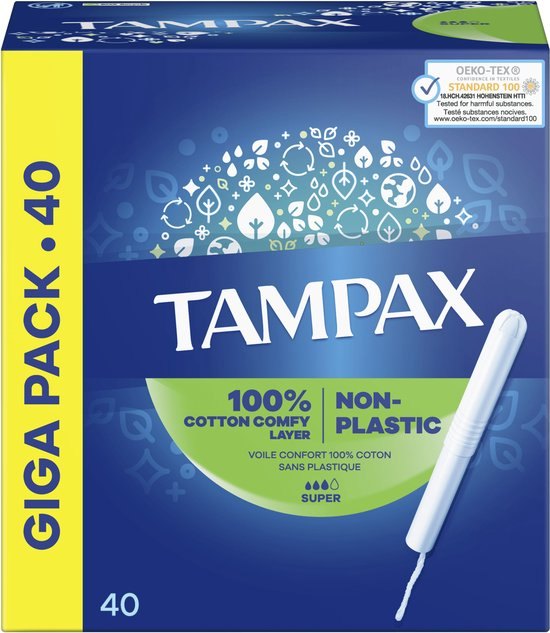 Tampax 100% Cotton Comfy Layer Super 40